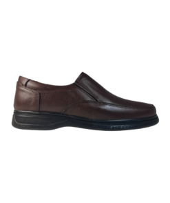 Bruger 341-02 Ανδρικό Δερμάτινο Ανατομικό Casual Παπούτσι σε Σκούρο Καφέ Χρώμα
