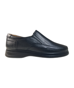Bruger 341-01 Ανδρικό Δερμάτινο Ανατομικό Casual Παπούτσι σε Μαύρο Χρώμα